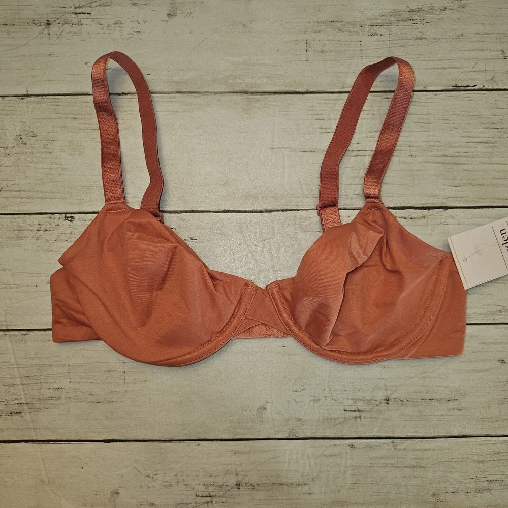 Auden Bra Womens 32B Pink Lightweight Demi Coverage Unlined Underwire Target NEW - Picture 1 of 8